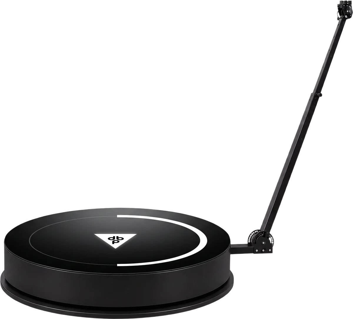 360 camera platform with rotating boom arm, shown in a DB Productions  custom wrap